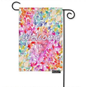 SKU-13-12.5 x 18 Inch Colorful Flower Welcome Garde